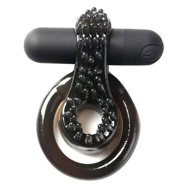 Jagger Rechargeable Vibrating Cock Ring Black Sleeve, image 1