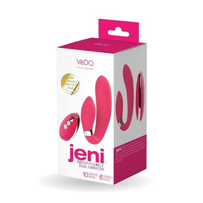 JENI C-SHAPED DUAL MOTOR VIBE WITH REMOTE - PINK - Image 1