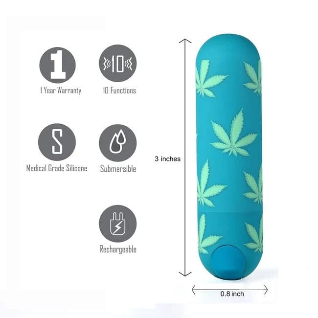 JESSI 420 10 FUNCTION MINI RECHARGEABLE BULLET EMERALD - Image 1