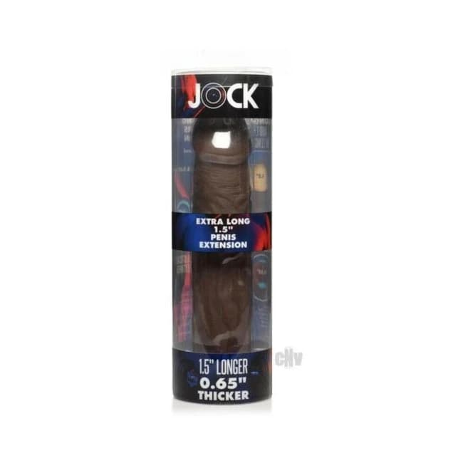 Jock Extra Long Penis Extension Sleeve 1.5in Dark, image 1