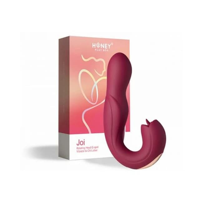 Joi Rotating Head G-Spot Vibrator and Clit Licker Maroon, image 1