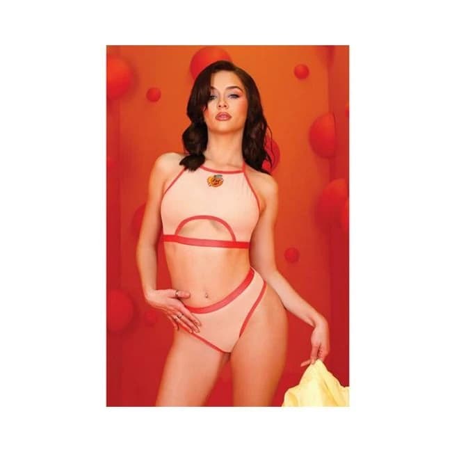 Just Peachy Cut Out Halter Top & Cheeky Panty, image 1