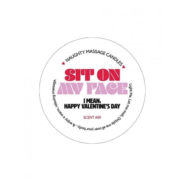 Kama Sutra Mini Massage Valentines Candle - 1.7 oz Sit on My Face, image 1
