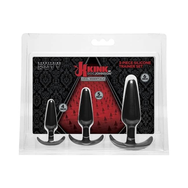 Kink by Doc Johnson Anal Essentials 3-Piece Silicone Trainer Set, image 1