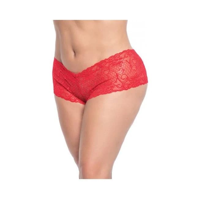 Lace Boyshort Red 1x/2x, image 1