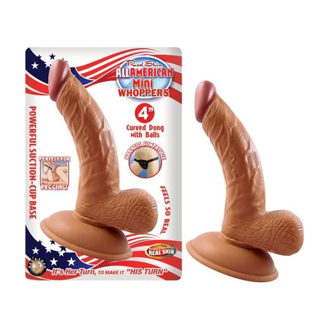 Latin American Mini Whoppers 4in Curved Dong w/ Balls La, image 1
