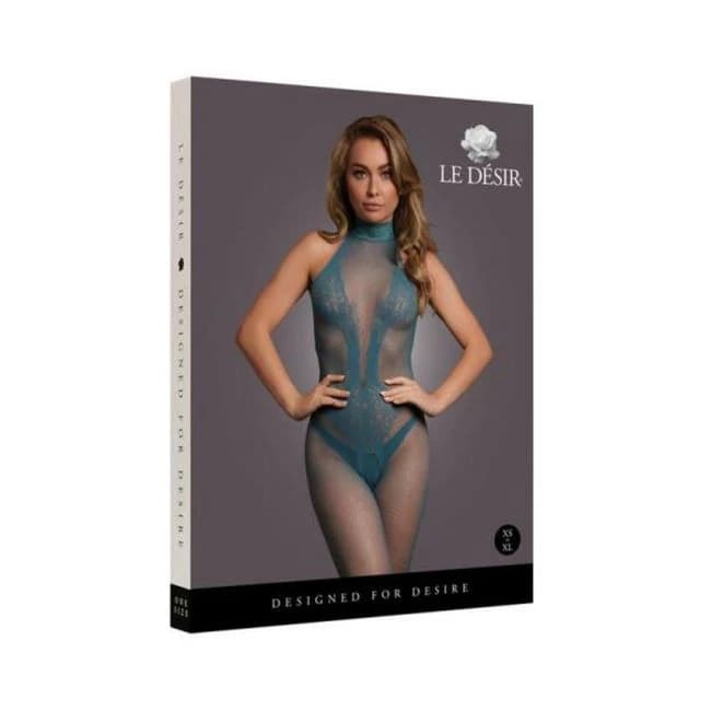 Le Desir Fishnet and Lace Bodystocking Ocean Deep Queen Size, image 1