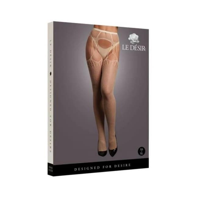 Le Desir Shredded Suspender Pantyhose Sandy Beach O/S, image 1