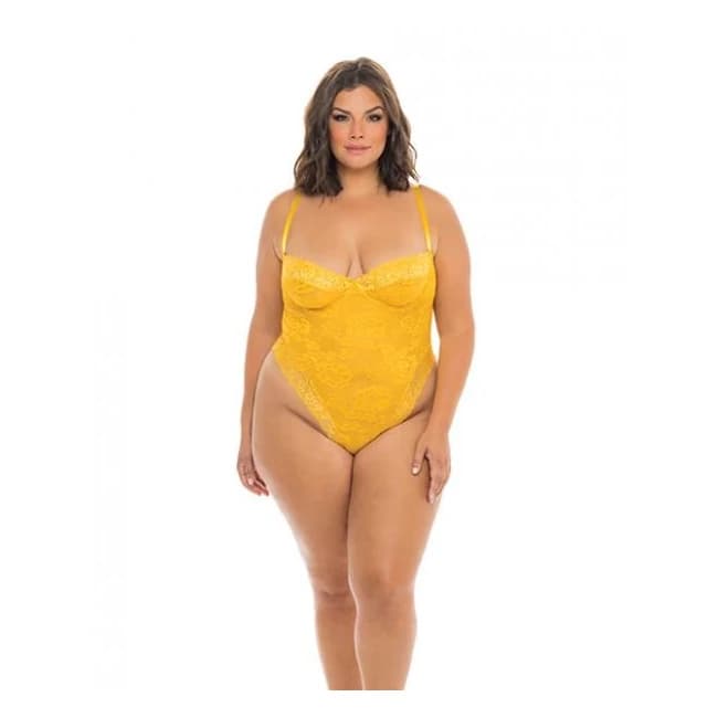 Lexi High Leg Lace Teddy Gold Fusion, image 1