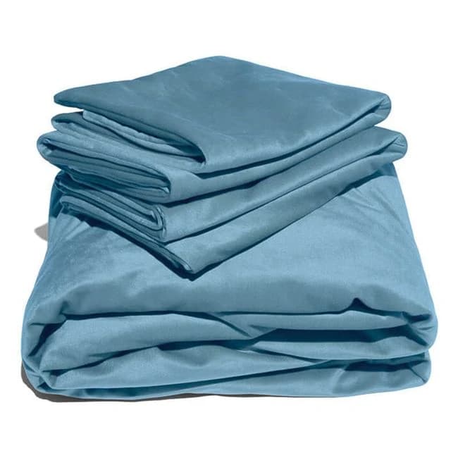 Liberator Fascinator Liquid Velvet Sheets-Q Cyan, image 1