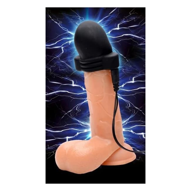 Lightning Hood E-Stim Penis Head Teaser Black, image 1