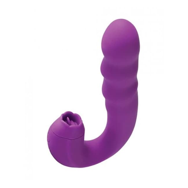 Lilian G-Spot Vibrator w/ Rotating Head & Vibrating Tongue - Purple, image 1