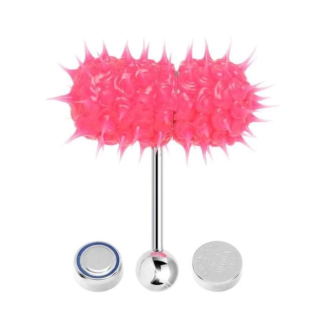 Lix Vibrating Tounge Ring Pierced Gitd Pink (Stainless Steel), image 1
