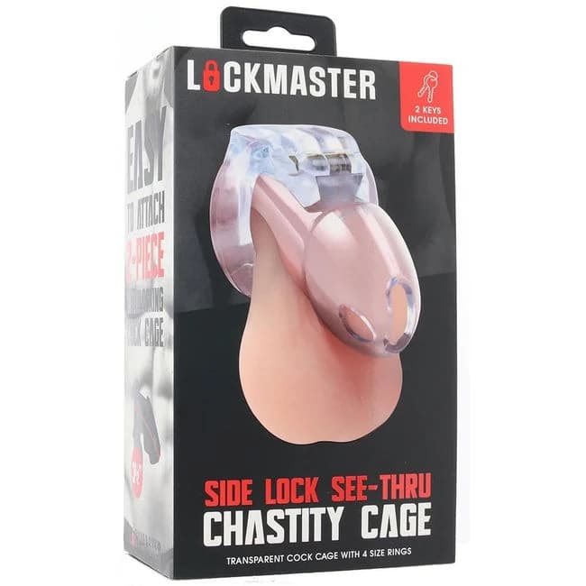 Lockmaster 3.5" Side Lock See Thru Chastity Cage, image 1