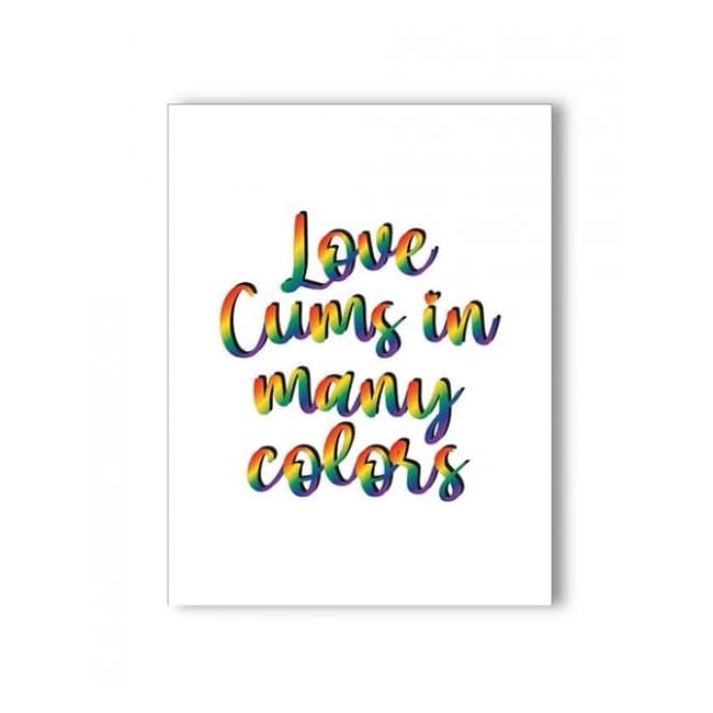 Love Cums in All Colors Naughty Greeting Card, image 1
