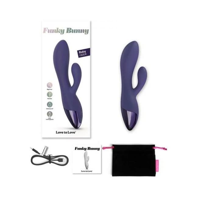 Love to Love Funky Bunny Baby Rabbit Vibrator Midnight Indigo, image 1