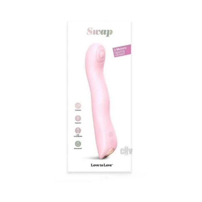 Love to Love Swap Rechargeable Triple Motor Tapping Silicone G-spot Vibrator Baby Pink - Image 1 Love to Love Swap Rechargeable Triple Motor Tapping Silicone G-spot Vibrator Baby Pink - Image 1