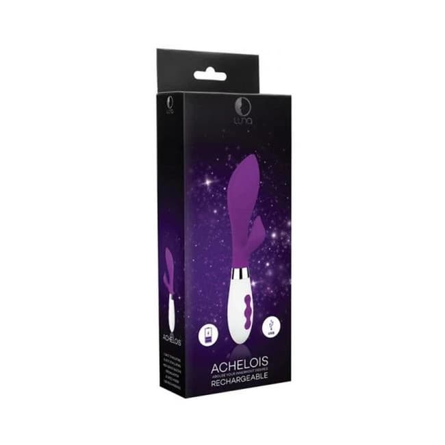 Luna Achelois Rechargeable Dual Stimulator - Purple, image 1