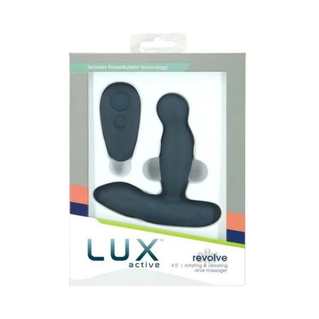 Lux Active Revolve 4.5 In. Rotating and Vibrating Silicone Massager Black, image 1