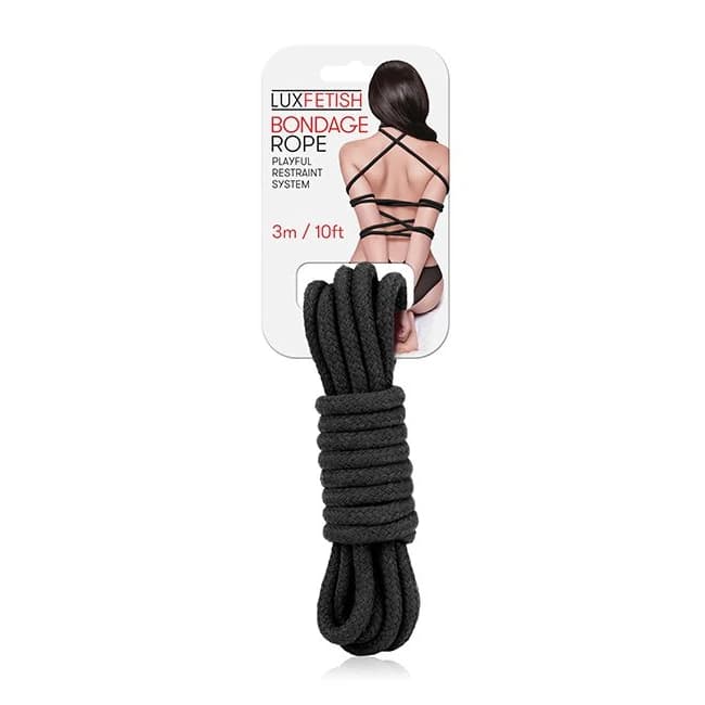 Lux Fetish Bondage Rope 3m - Black - Image 1