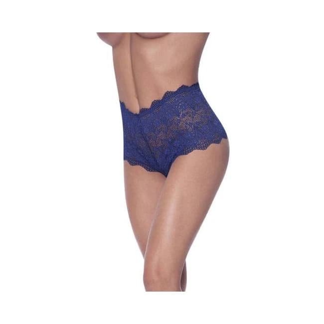 Magic Silk Berrylicious Split Crotch Lace Boyshort Blueberry S/m - Image 1