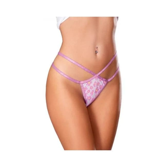 Magic Silk Daisy Split Crotch Thong Daisy Print, image 1