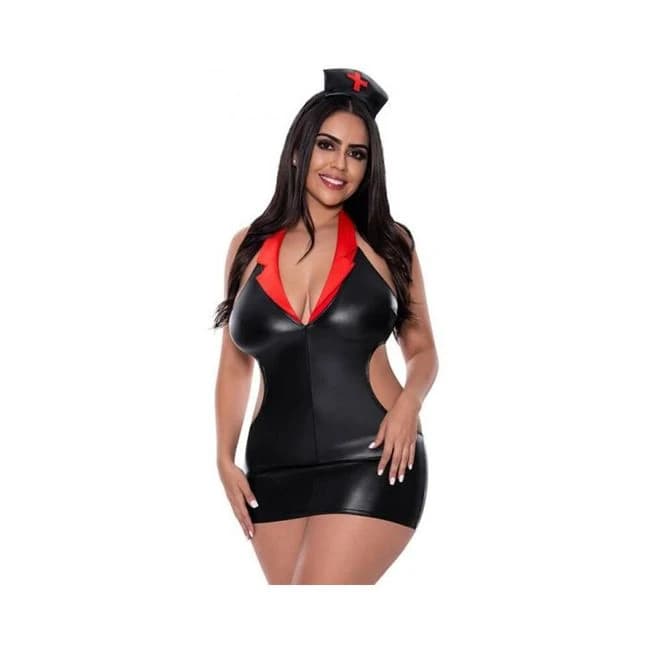 Magic Silk Dress up Night Nurse Costume Black Queen Size, image 1