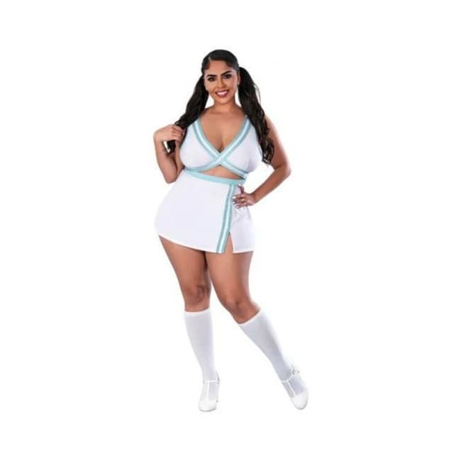 Magic Silk Dress up School Spirit Costume White Queen Size, image 1