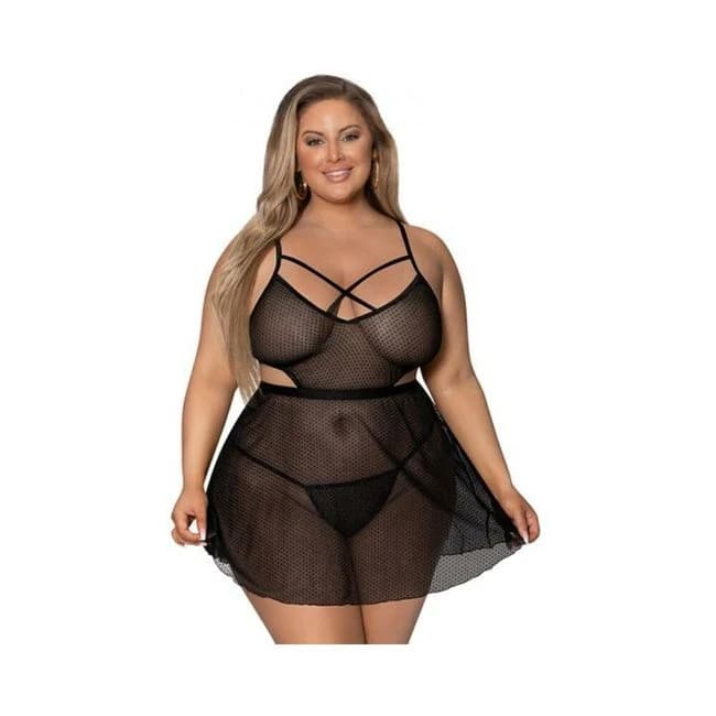 Magic Silk Girl Next Door Babydoll & Panty Black Queen Size, image 1