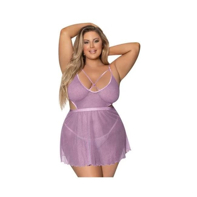 Magic Silk Girl Next Door Babydoll & Panty Lilac Queen Size, image 1