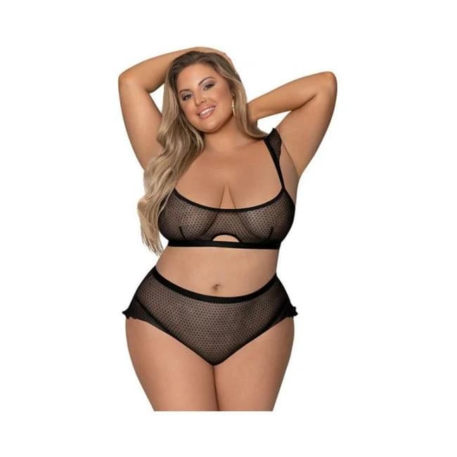 Magic Silk Girl Next Door Bralette & Panty Black Queen Size, image 1