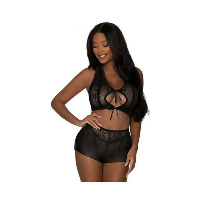 Magic Silk Modern Romance Haltr & Tap Panty Blackl/xl, image 1