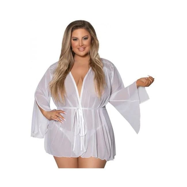 Magic Silk Modern Romance Short Robe White Queen Size, image 1