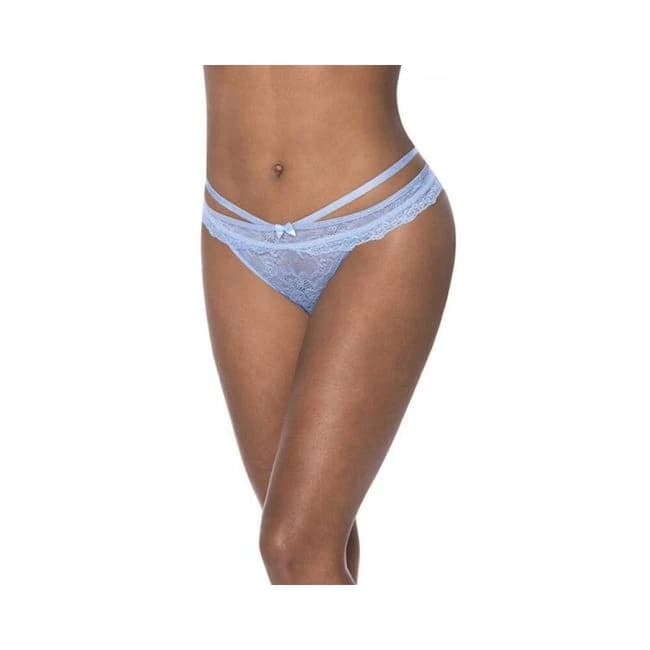 Magic Silk Ooh La Lace Peek-a-Boo Cheeky Panty Periwinkle, image 1