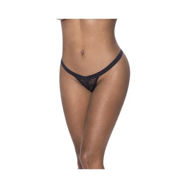 Magic Silk Rude Awakening Split Crotch Thong Black Queen Size, image 1
