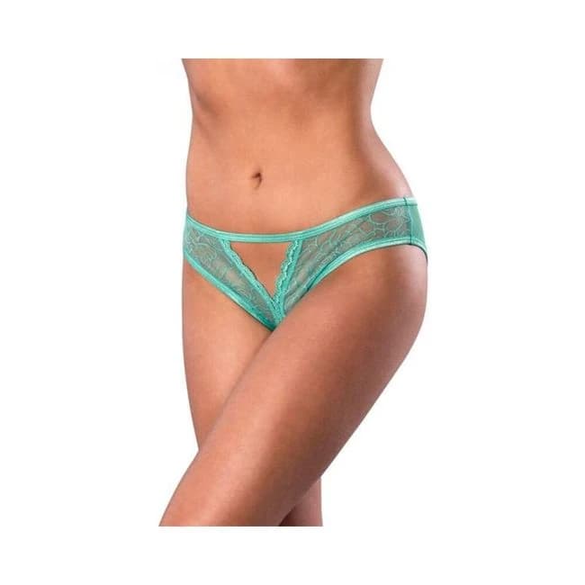 Magic Silk Soft Petals Crotchless Panty Aqua, image 1