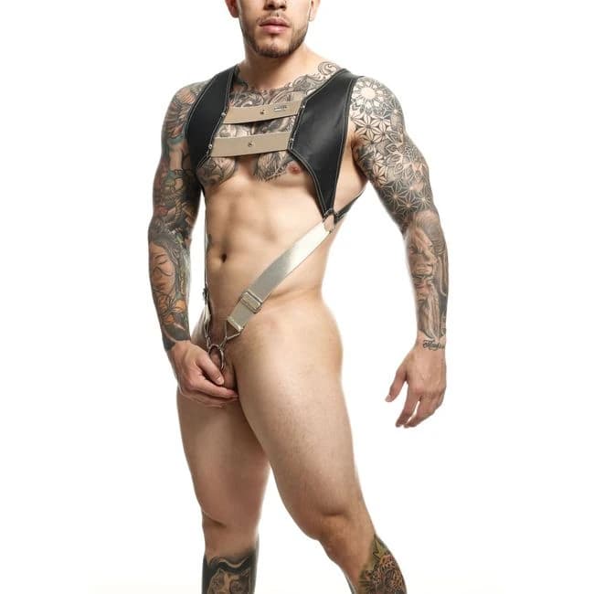 Male Basics Dngeon Croptop Cockring Harness, image 1