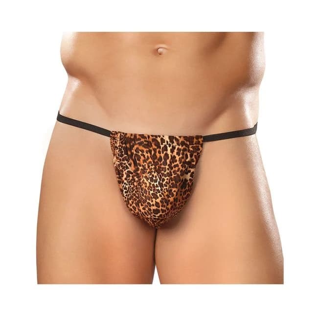 Male Power Animal Posing Strap Brown Leopard O/S, image 1
