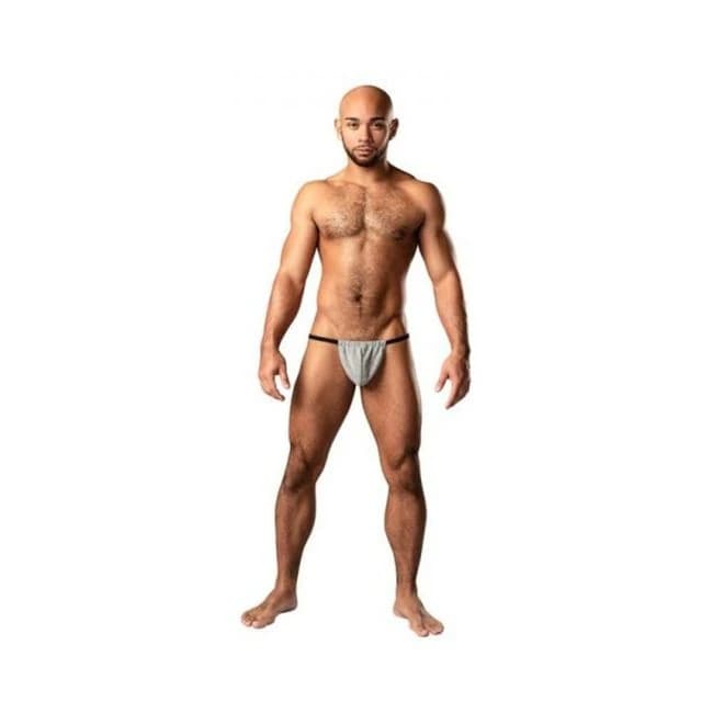 Male Power Labyrinth Posing Strap Grey Weave O/S, image 1