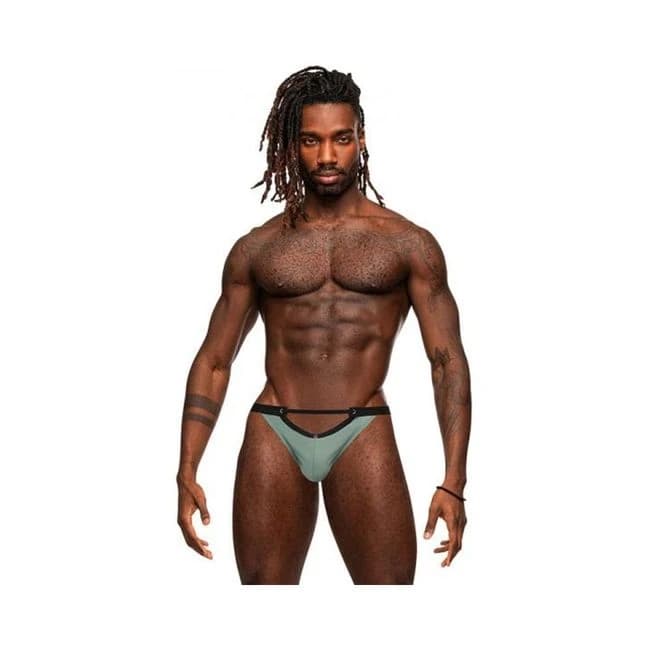 Male Power Magnificence Micro V Thong Jade, image 1