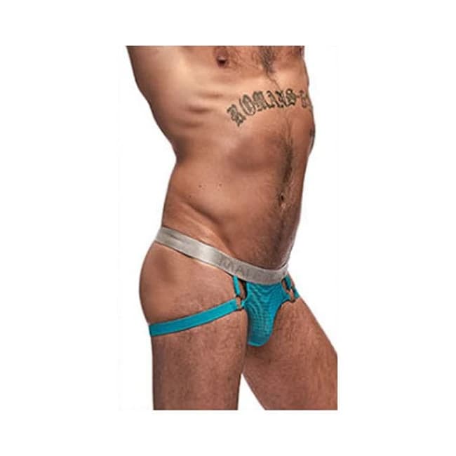 Male Power Mesh Rib Jock Ring Seafoam, image 1