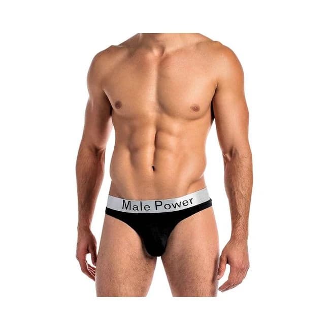 Male Power Modal Basics Lo Rise Thong Black S/M, image 1