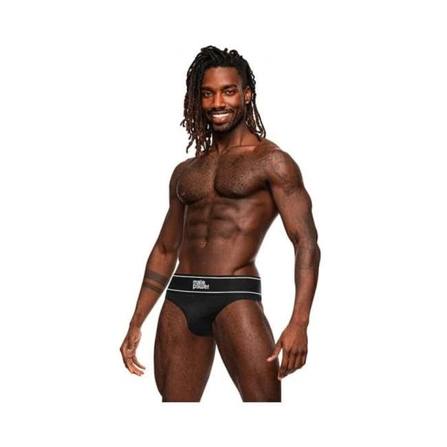 Male Power Modal Rib Bong Thong Black, image 1