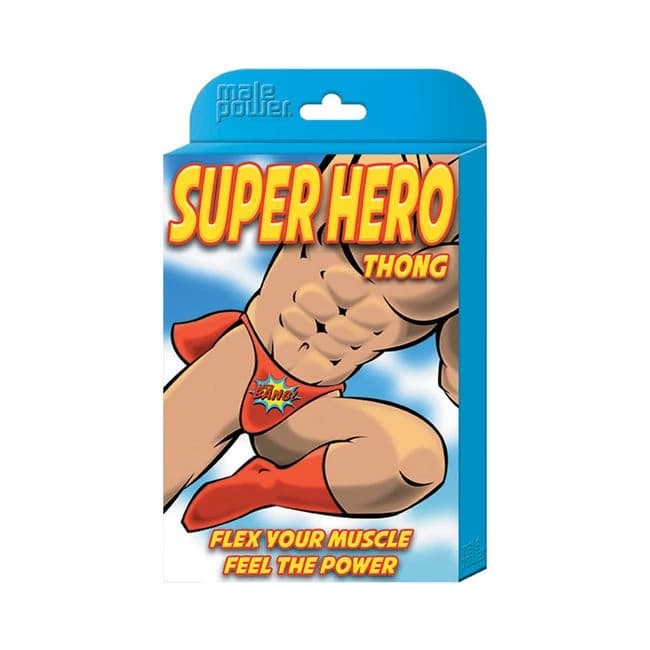 Male Power Novelty Super Hero Thong Black 1sz, image 1
