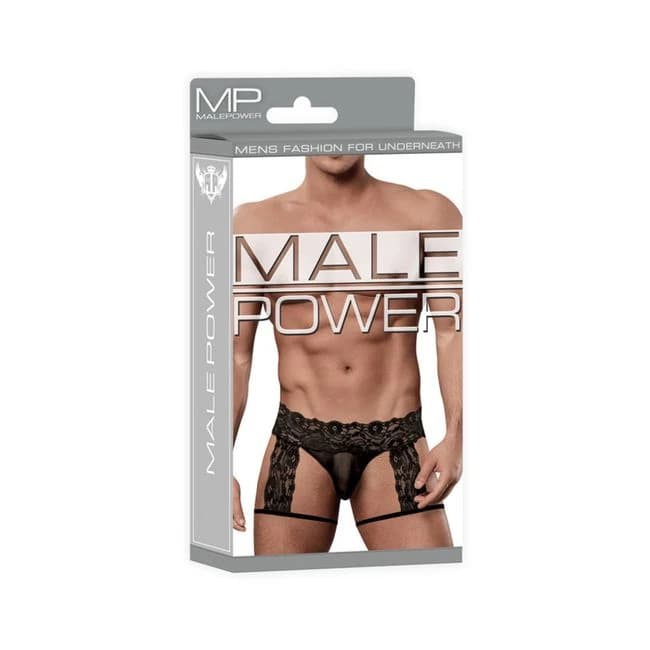 Male Power Scandal Lace Gstr Gart Shrt Blk, image 1