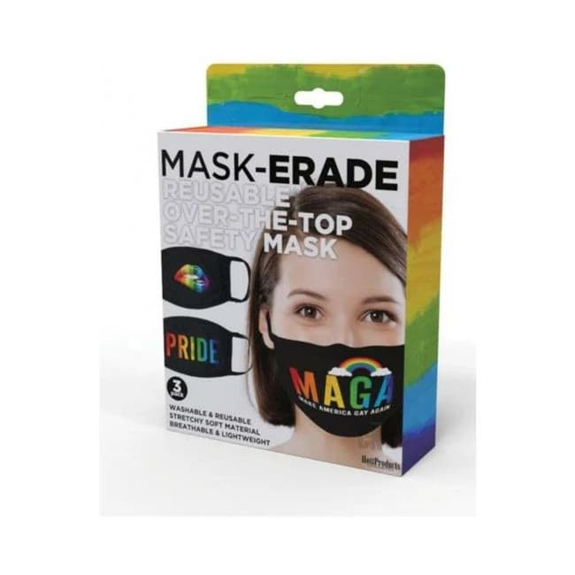 Maskerade Masks - Pride/gay Again/rainbow Kiss - 3-Pack, image 1