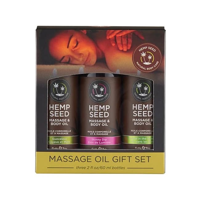 Massage Oil Gift Set Box 3 2oz Bottles Skinny Dip Naked in the Woods Guavalava - Image 1 Massage Oil Gift Set Box 3 2oz Bottles Skinny Dip Naked in the Woods Guavalava - Image 1