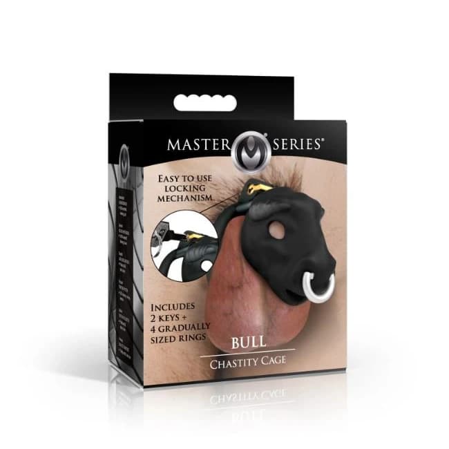 MASTER SERIES BULL CHASTITY CAGE BLACK - Image 1