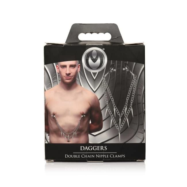 Master Series Daggers Double Chain Nipple Clamps - Image 1 Master Series Daggers Double Chain Nipple Clamps - Image 1