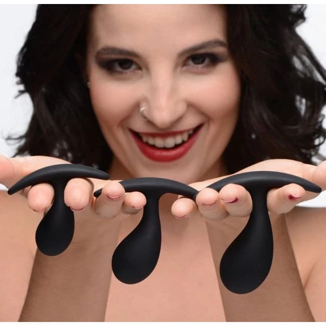Master Series Dark Droplets 3pc Curved Anal Trainer Set, image 1
